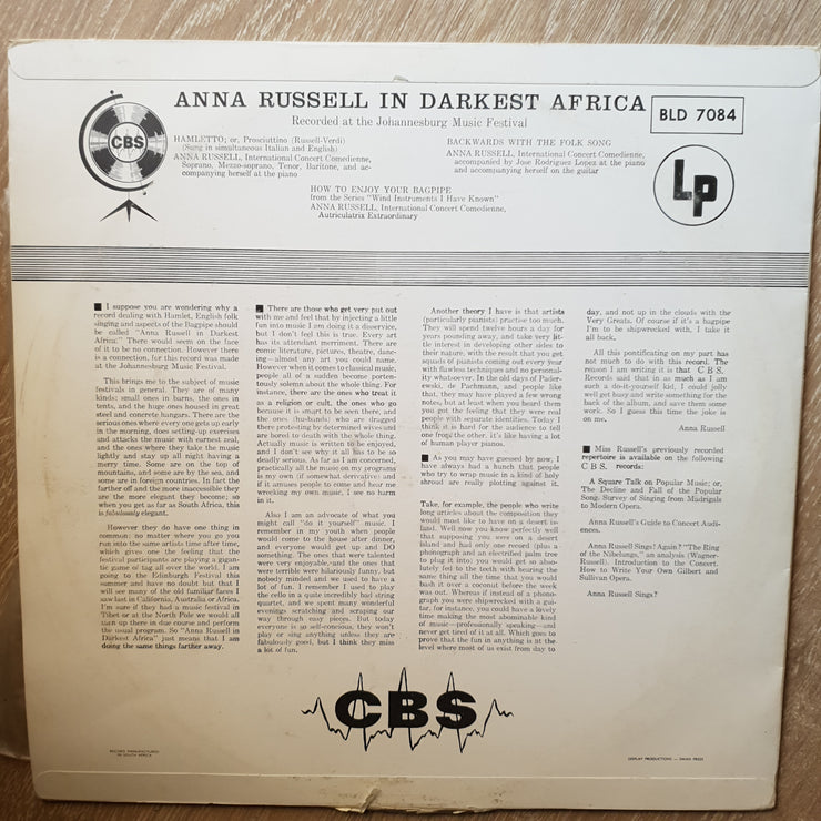 Anna Russell ‎– In Darkest Africa -  Vinyl LP Record - Very-Good+ Quality (VG+) - C-Plan Audio