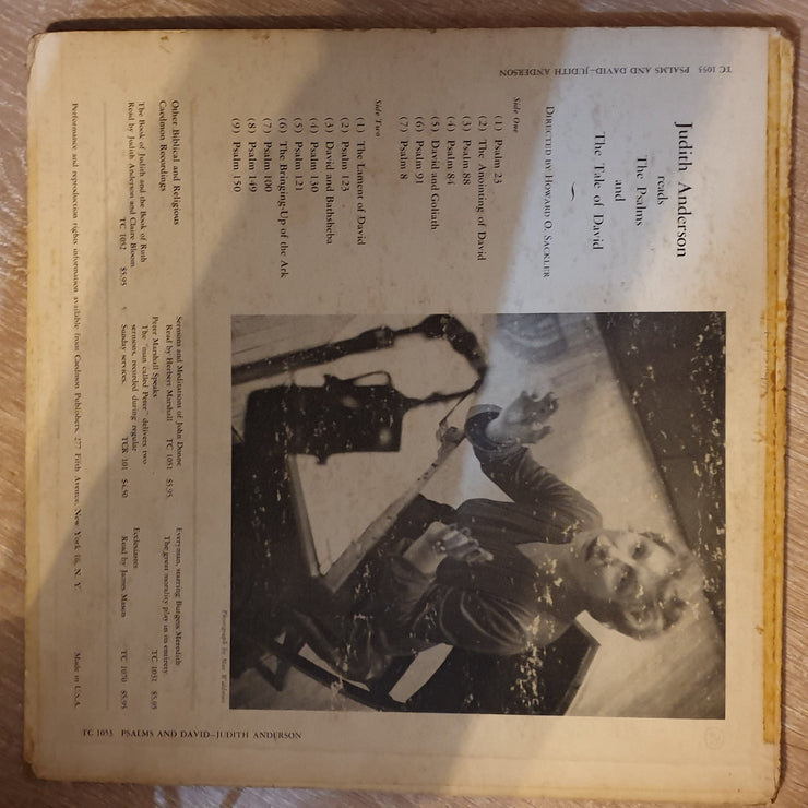 Judith Anderson ‎– Reading The Psalms And The Tale Of David  ‎– Vinyl LP Record - Opened  - Good+ Quality (G+) - C-Plan Audio