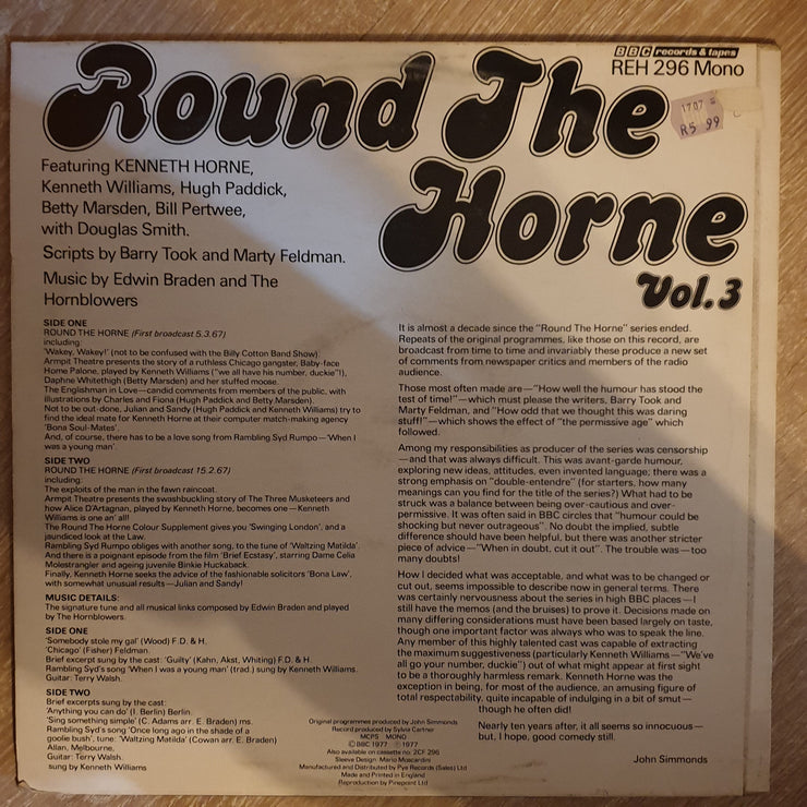 Round The Horne ‎– Round The Horne Vol. 3 - Vinyl LP Record - Very-Good+ Quality (VG+) - C-Plan Audio