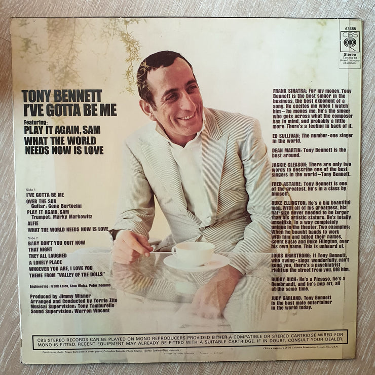 Tony Bennett ‎– I've Gotta Be Me -  Vinyl LP Record - Very-Good+ Quality (VG+) - C-Plan Audio