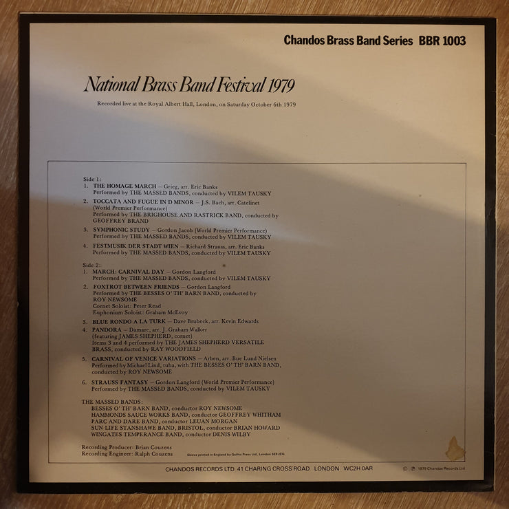 National Brass Band Festival 1979  - Vinyl LP Record - Opened  - Very-Good+ Quality (VG+) - C-Plan Audio
