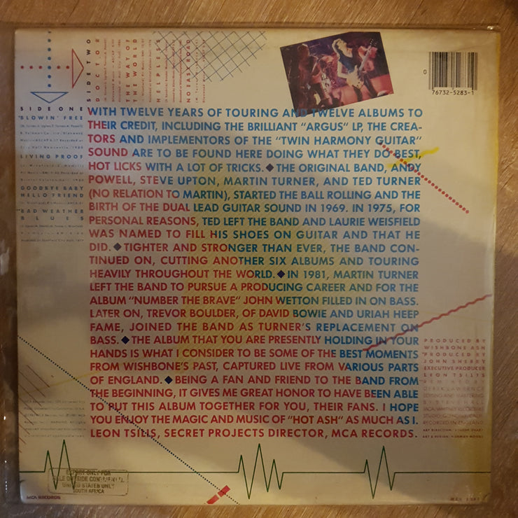 Wishbone Ash ‎– Hot Ash Live - Vinyl LP Record - Opened  - Very-Good Quality (VG) - C-Plan Audio