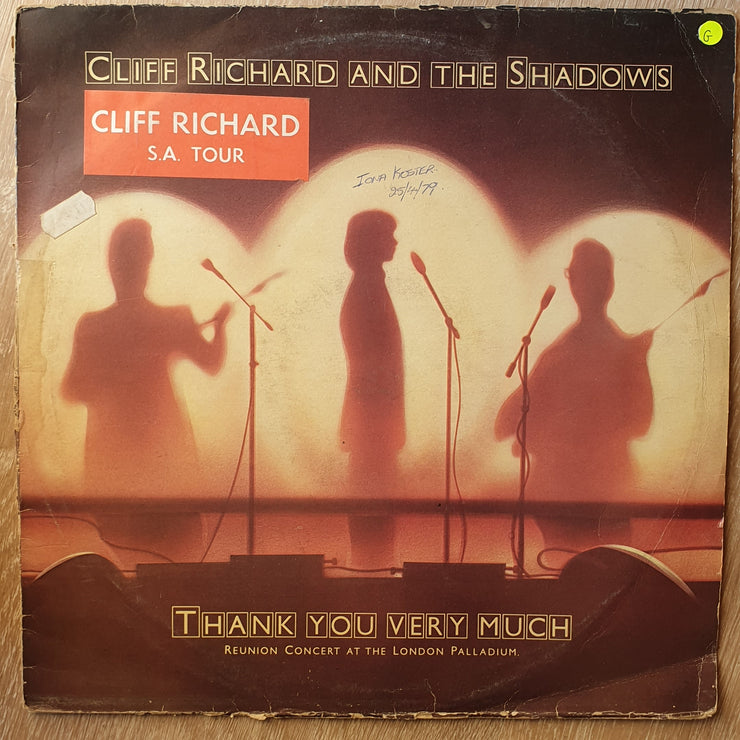 Cliff Richard And The Shadows ‎– Thank You Very Much (Reunion Concert At The London Palladium) -  Vinyl LP Record - Opened  - Good Quality (G) - C-Plan Audio