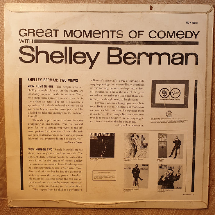Shelley Berman ‎– Great Moments Of Comedy With Shelley Berman -  Vinyl LP Record - Very-Good+ Quality (VG+) - C-Plan Audio