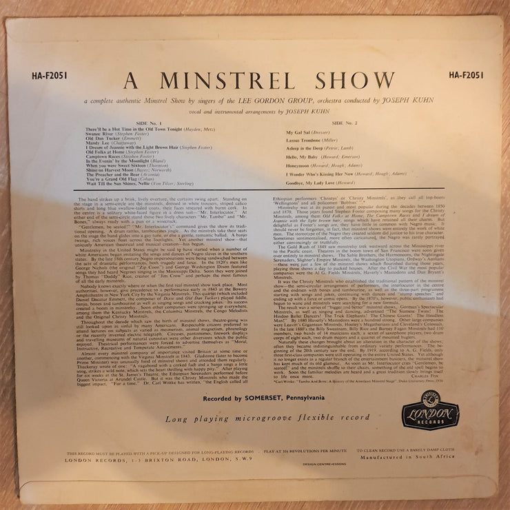 Minstrel Show - A Complete Authentic Minstrel Show - Vinyl LP Record - Opened  - Good+ Quality (G+) - C-Plan Audio