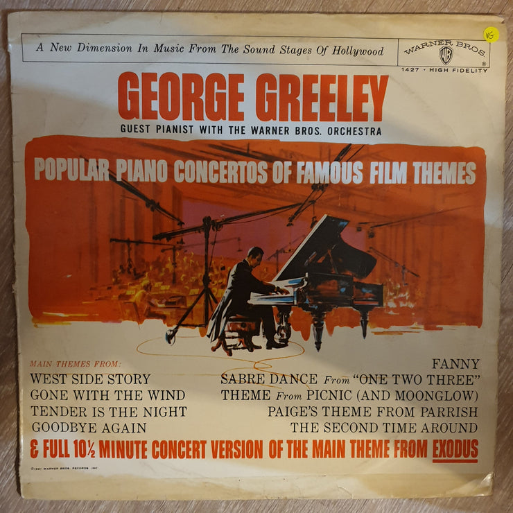 George Greeley ‎– Popular Piano Concertos Of Famous Film Themes - Vinyl Record - Opened  - Very-Good Quality (VG) - C-Plan Audio
