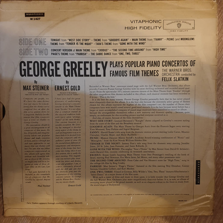George Greeley ‎– Popular Piano Concertos Of Famous Film Themes - Vinyl Record - Opened  - Very-Good Quality (VG) - C-Plan Audio