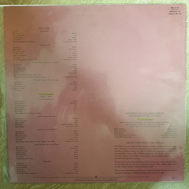 Ry Cooder ‎– Bop Till You Drop - Vinyl LP  Record - Opened  - Very-Good+ Quality (VG+) - C-Plan Audio