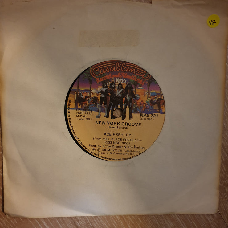 Ace Frehley ‎– New York Groove - 7" Vinyl Record - Opened  - Very-Good Quality (VG) - C-Plan Audio