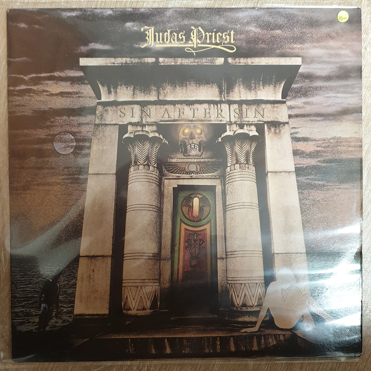 Judas Priest ‎– Sin After Sin  - Vinyl LP Record - Very-Good+ Quality (VG+) - C-Plan Audio