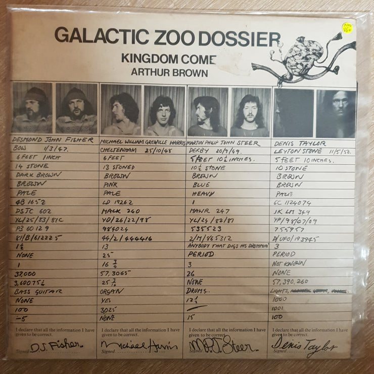 Kingdom Come Arthur Brown ‎– Galactic Zoo Dossier (with Poster) - Vinyl LP - Opened  - Very-Good+ Quality (VG+) - C-Plan Audio