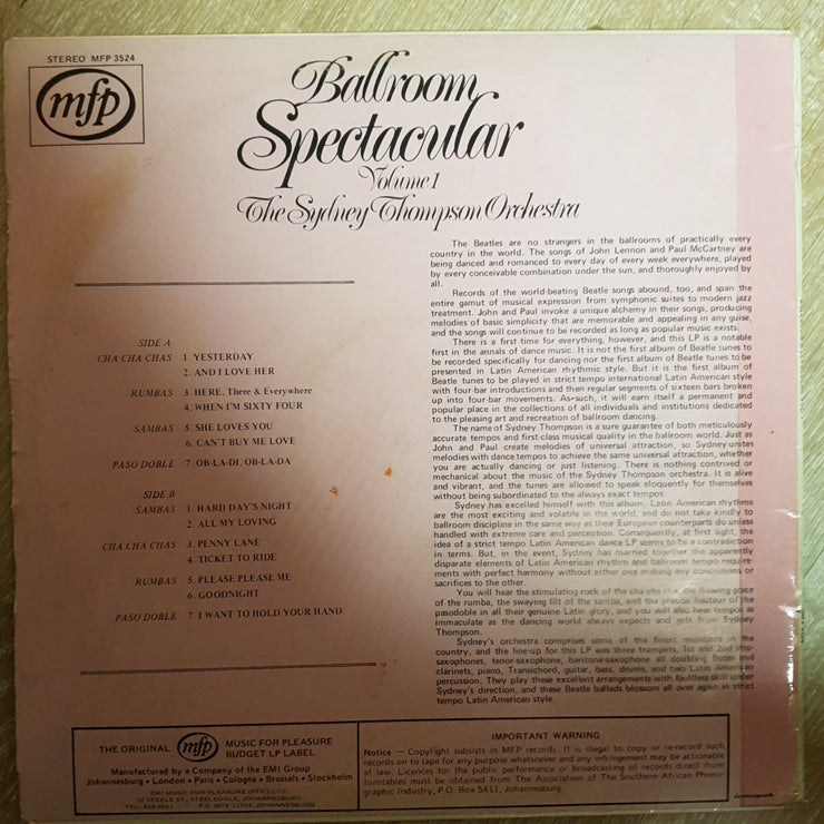 Sydney Thompson Orchesta - Ballroom Spectacular  Vol 1 - Vinyl LP Record - Opened  - Very-Good+ Quality (VG+) - C-Plan Audio