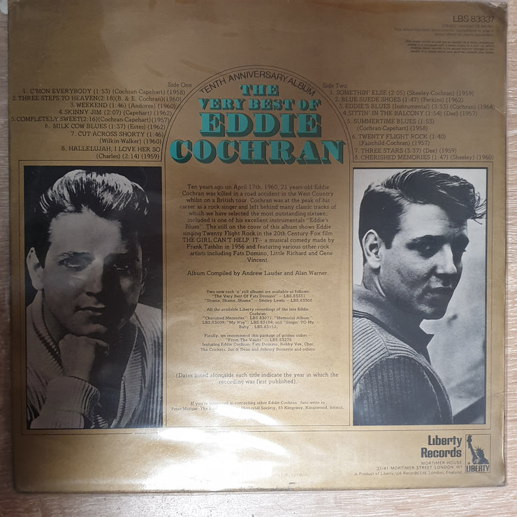 Eddie Cochran ‎– 10th Anniversary Album - Vinyl LP Record - Opened  - Very-Good+ Quality (VG+) - C-Plan Audio