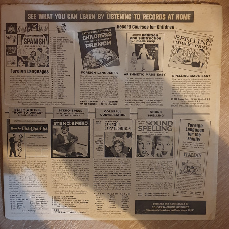 Italian - Childrens Language Course - For Children Ages  6-12 ‎- Vinyl LP Record - Opened  - Very-Good- Quality (VG-) - C-Plan Audio