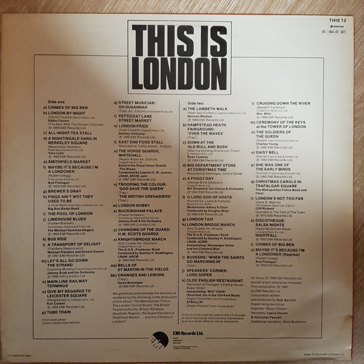 This Is London - Special Sampler -  Vinyl LP Record - Very-Good+ Quality (VG+) - C-Plan Audio