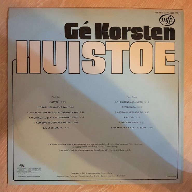 Ge Korsten - Huistoe - Vinyl LP Record - Opened  - Very-Good+ Quality (VG+) - C-Plan Audio