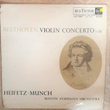 Beethoven - Violin Concerto (In D) - Heifet, Munch Boston Symphony Orchestra - Vinyl LP Record - Opened  - Very-Good Quality (VG) - C-Plan Audio