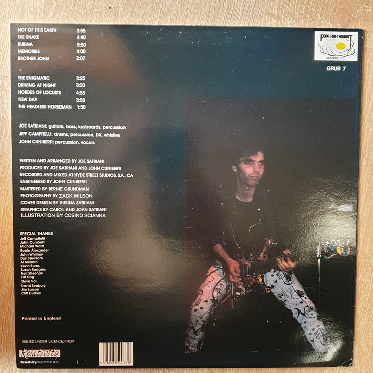 Joe Satriani ‎– Not Of This Earth - Vinyl LP Record - Opened  - Very-Good+ Quality (VG+) - C-Plan Audio