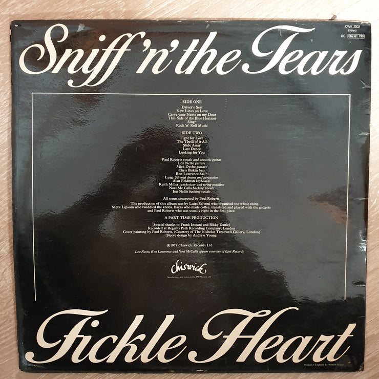 Sniff 'n' the Tears ‎– Fickle Heart - Vinyl LP Record - Opened  - Very-Good+ Quality (VG+) - C-Plan Audio