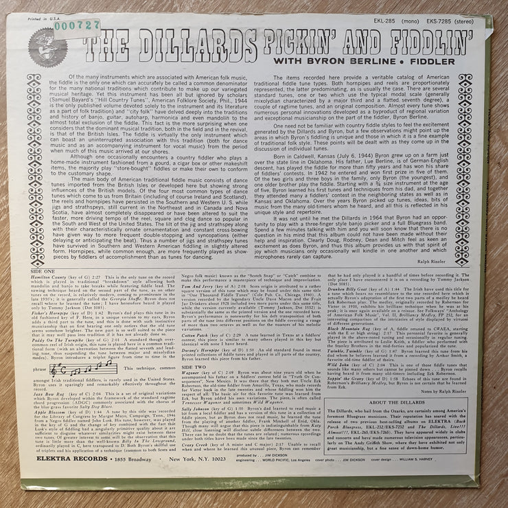 The Dillards With Byron Berline ‎– Pickin' And Fiddlin' - Opened - Vinyl LP Record  - Very-Good Quality (VG) - C-Plan Audio