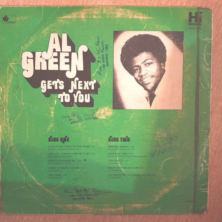 Al Green ‎– Al Green Gets Next To You ‎– Vinyl LP Record - Opened  - Good+ Quality (G+) - C-Plan Audio