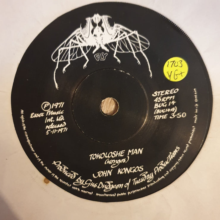 John Kongos ‎– Tokoloshe Man - Vinyl 7" Record - Very-Good+ Quality (VG+) - C-Plan Audio