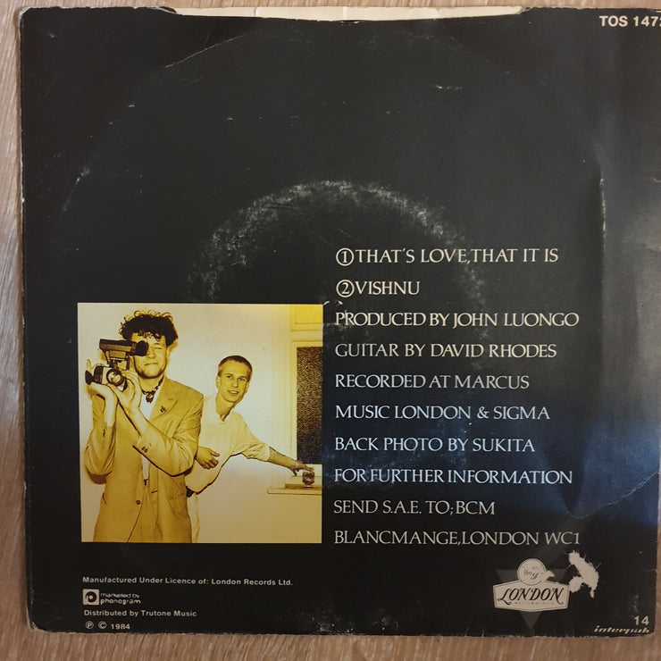 Blancmange ‎– That's Love That It Is - Vinyl 7" Record - Very-Good+ Quality (VG+) - C-Plan Audio