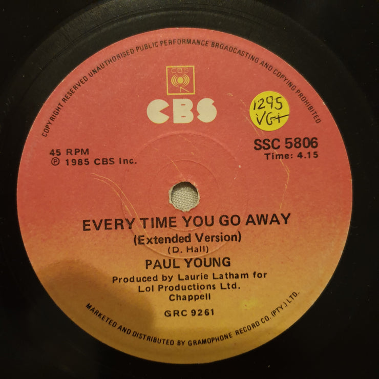 Paul Young ‎– Every Time You Go Away - Vinyl 7" Record - Very-Good+ Quality (VG+) - C-Plan Audio