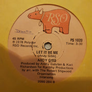 Andy Gibb ‎– Shadow Dancing / Let It Be Me - Vinyl 7" Record - Very-Good+ Quality (VG+) - C-Plan Audio