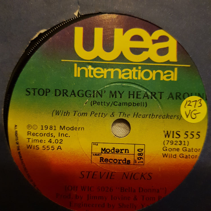 Stevie Nicks With Tom Petty And The Heartbreakers ‎– Stop Draggin' My Heart Around  - Vinyl 7" Record - Opened  - Very-Good Quality (VG) - C-Plan Audio