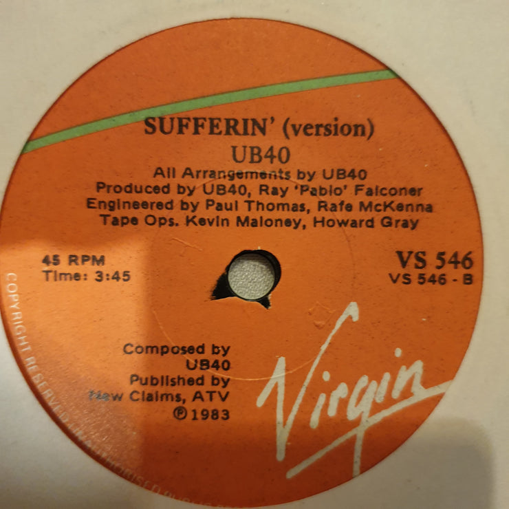 UB40 ‎– Red Red Wine - Vinyl 7" Record - Very-Good+ Quality (VG+) - C-Plan Audio