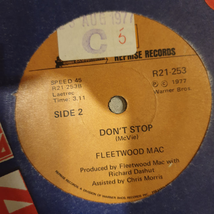 Fleetwood Mac ‎– Go Your Own Way / Don't Stop  - Vinyl 7" Record - Opened  - Very-Good Quality (VG) - C-Plan Audio