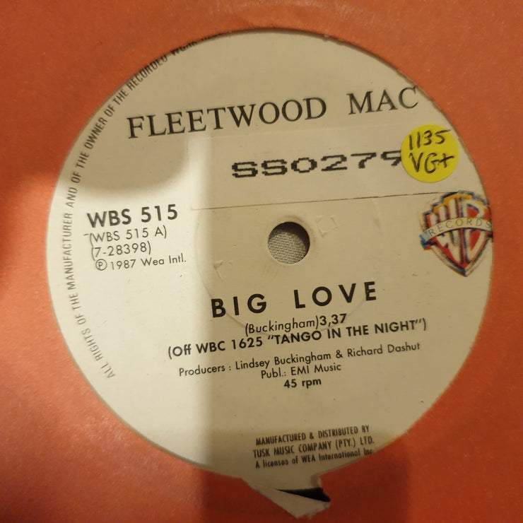 Fleetwood Mac ‎– Big Love - Vinyl 7" Record - Very-Good+ Quality (VG+) - C-Plan Audio