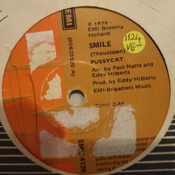 Pussycat ‎– Smile - Vinyl 7" Record - Very-Good- Quality (VG-) - C-Plan Audio