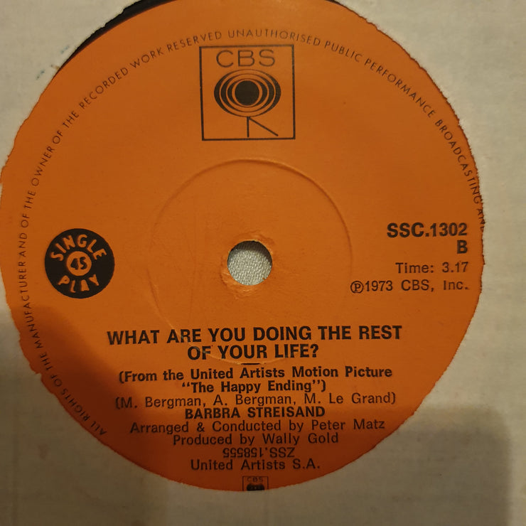 Barbra Streisand ‎– The Way We Were - Vinyl 7" Record - Very-Good+ Quality (VG+) - C-Plan Audio