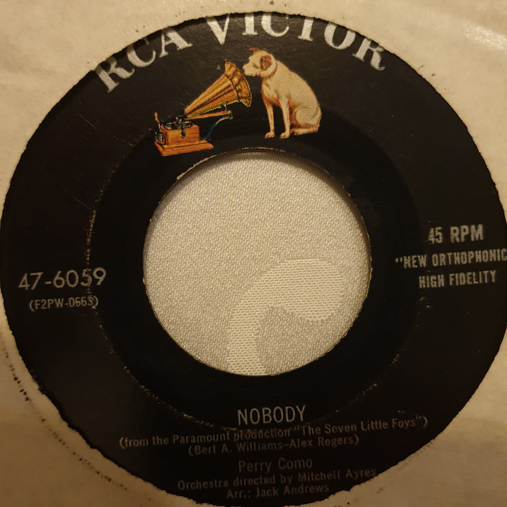 Perry Como ‎– Door Of Dreams / Nobody - Vinyl 7" Record - Very-Good+ Quality (VG+) - C-Plan Audio