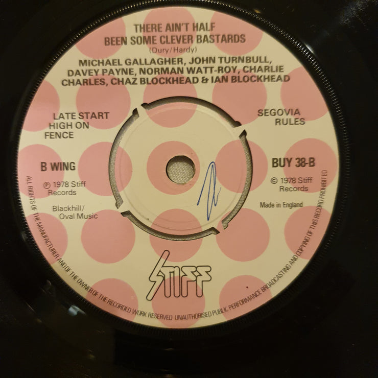 Ian Dury And The Blockheads ‎– Hit Me With Your Rhythm Stick - Vinyl 7" Record - Very-Good+ Quality (VG+) - C-Plan Audio