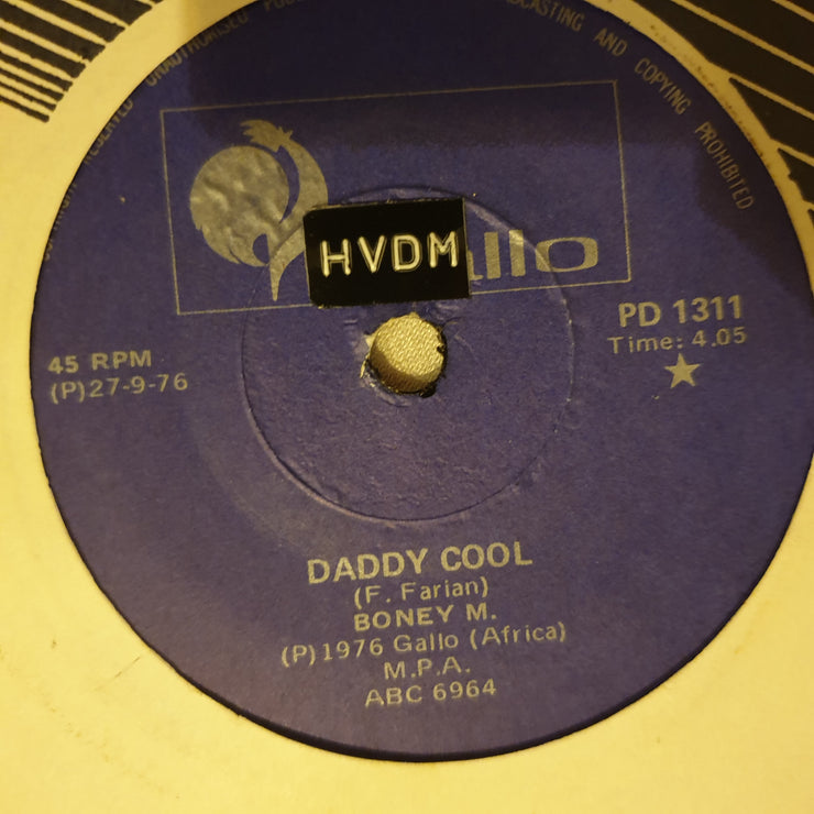 Boney M. ‎– Daddy Cool/N Woman No Cry - Vinyl 7" Record - Very-Good+ Quality (VG+) - C-Plan Audio