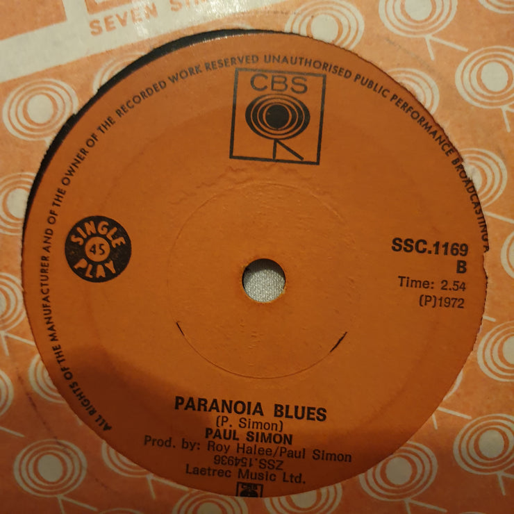 Paul Simon ‎– Mother And Child Reunion - Vinyl 7" Record - Very-Good+ Quality (VG+) - C-Plan Audio