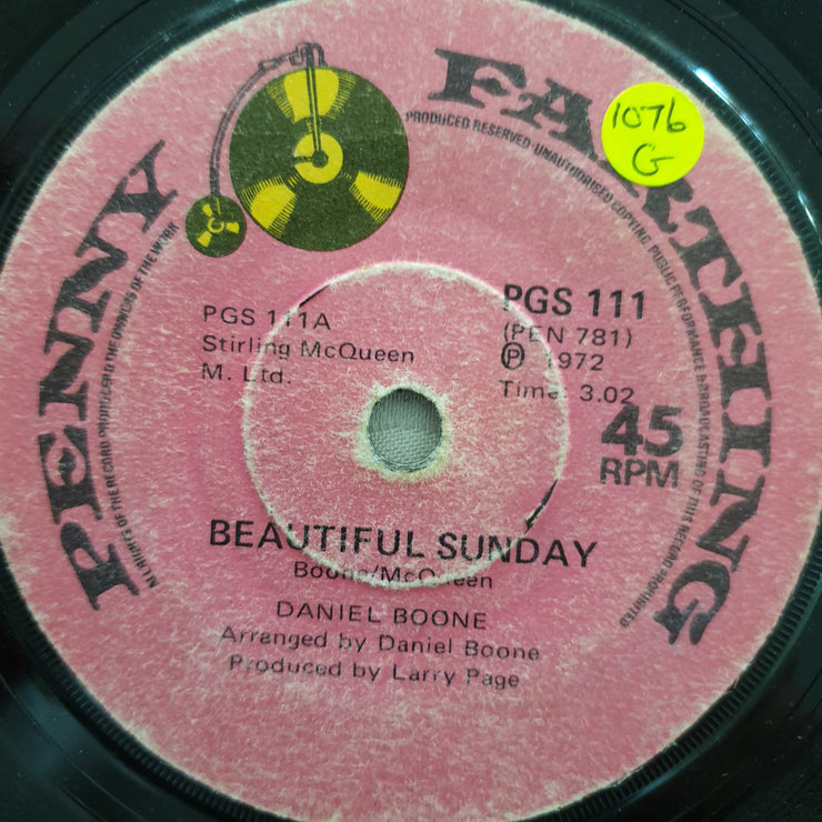 Daniel Boone ‎– Beautiful Sunday - Vinyl 7" Record - Good Quality (G) - C-Plan Audio