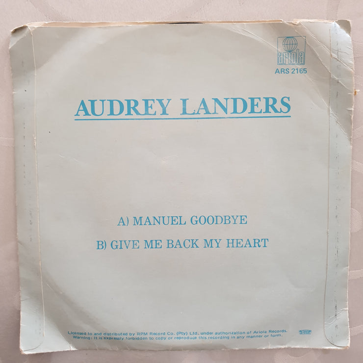 Audrey Landers ‎– Manuel Goodbye - Vinyl 7" Record - Opened  - Good+ Quality (G+) - C-Plan Audio