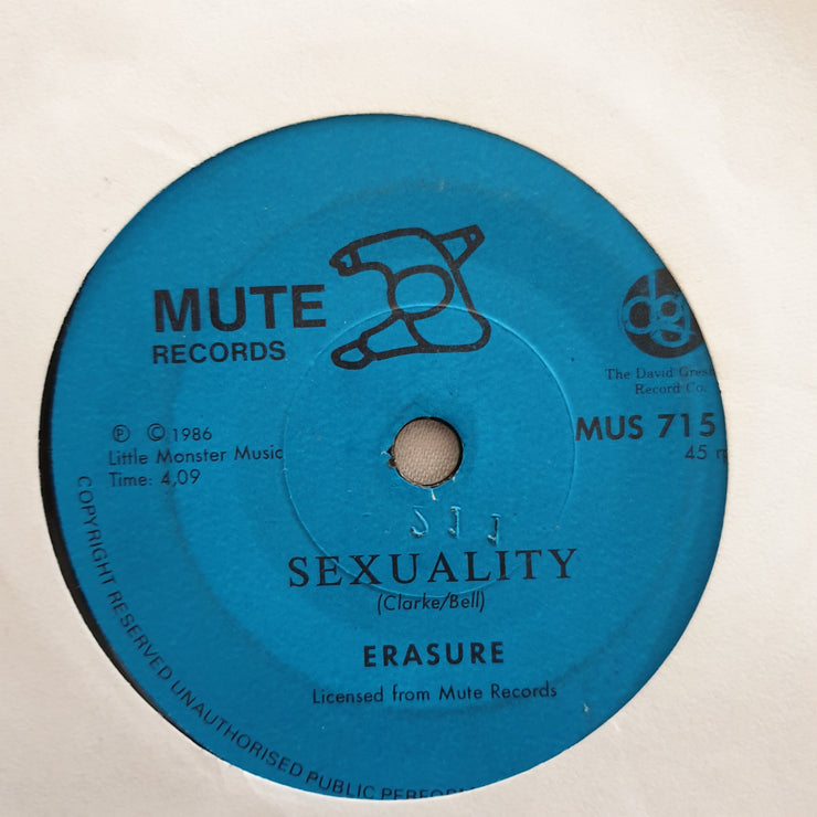 Erasure ‎– Sometimes - Vinyl 7" Record - Opened  - Very-Good Quality (VG) - C-Plan Audio
