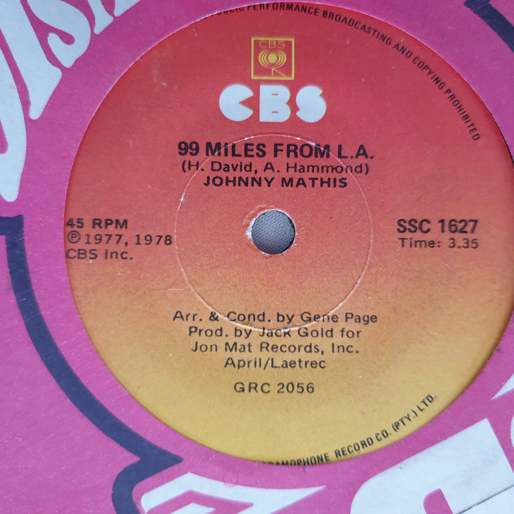 Johnny Mathis - Sweet Surrender - Vinyl 7" Record - Very-Good+ Quality (VG+) - C-Plan Audio