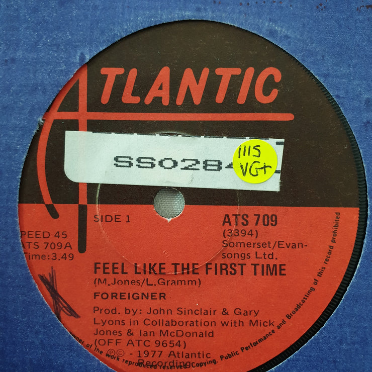Foreigner ‎– Feels Like The First Time - Vinyl 7" Record - Very-Good+ Quality (VG+) - C-Plan Audio