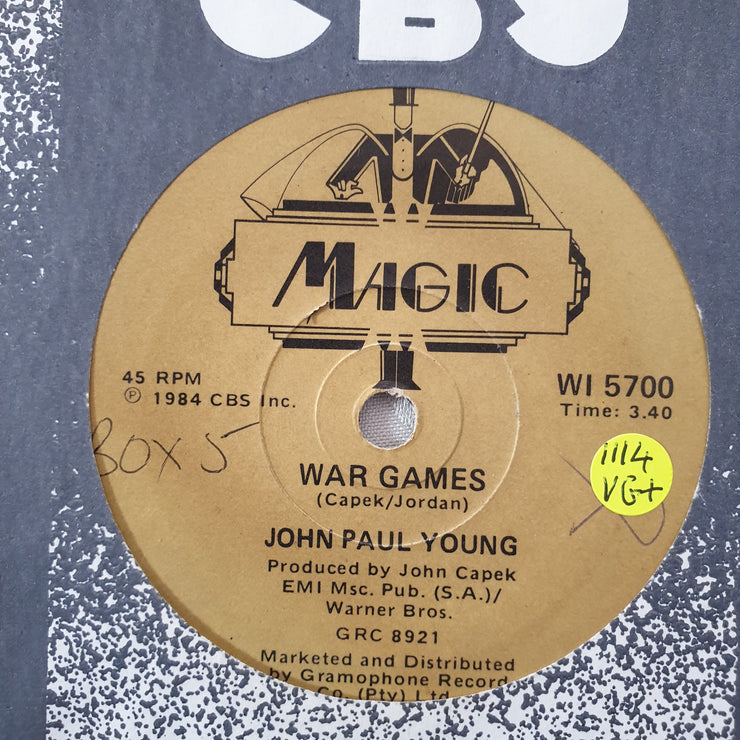 John Paul Young - War Games - Vinyl 7" Record - Very-Good+ Quality (VG+) - C-Plan Audio