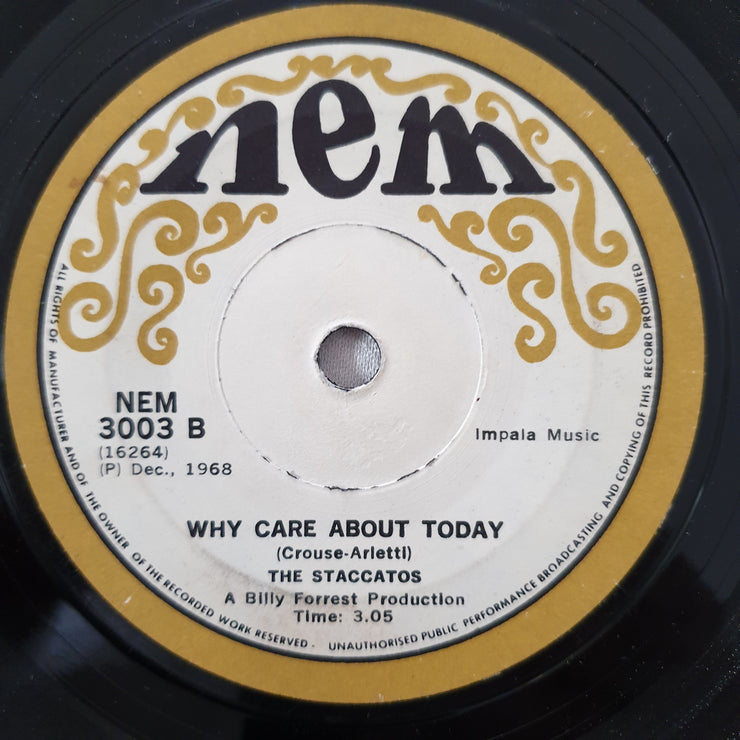 The Staccatos – Cry To Me - Vinyl 7" Record - Good Quality (G) - C-Plan Audio