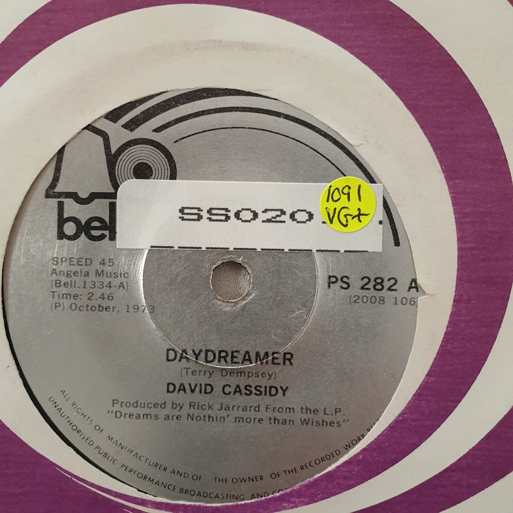 David Cassidy ‎– Daydreamer / The Puppy Song - Vinyl 7" Record - Very-Good+ Quality (VG+) - C-Plan Audio