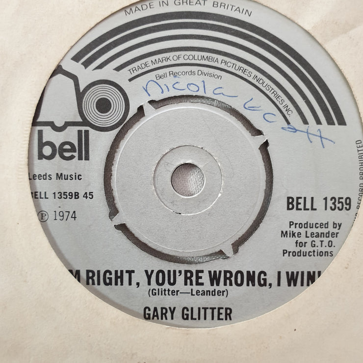 Gary Glitter ‎– Always Yours - Vinyl 7" Record - Very-Good- Quality (VG-) - C-Plan Audio