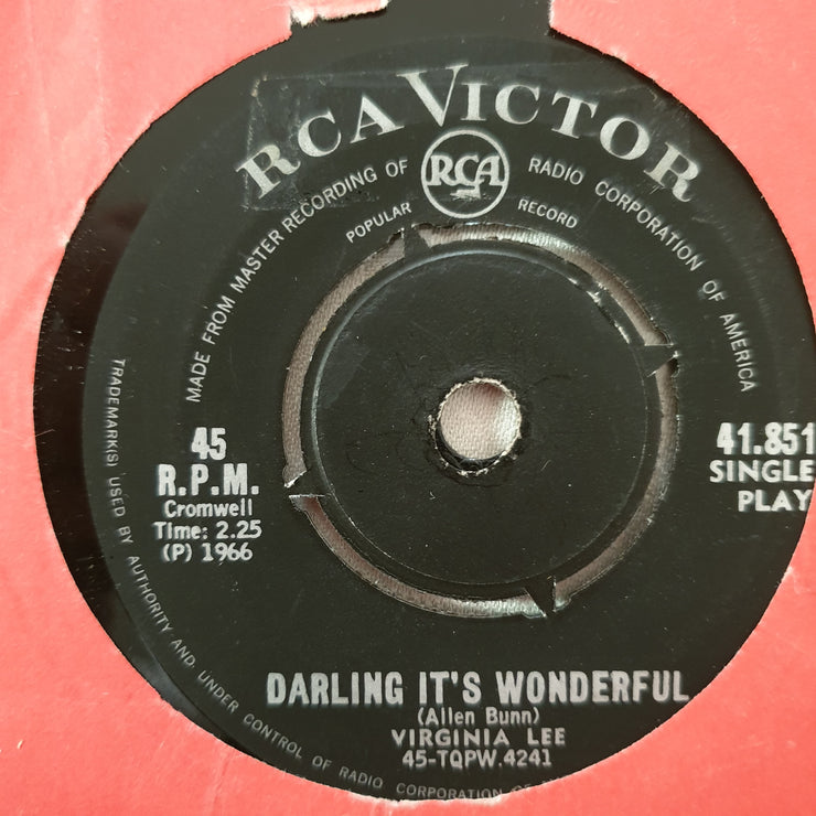 Virginia Lee ‎– When the sun says good day - Vinyl 7" Record - Opened  - Very-Good Quality (VG) - C-Plan Audio