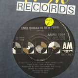 Sting ‎– Englishman In New York - Vinyl 7" Record - Opened  - Very-Good Quality (VG) - C-Plan Audio